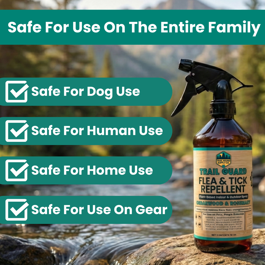 Trail Guard Extra Strength Plant Based Flea, Tick & Insect Spray for Dogs, People, & Home (Cedarwood & Rosemary) - 16oz Bottle