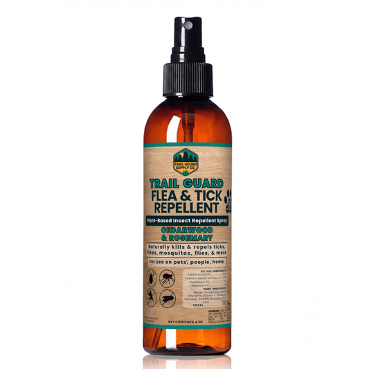 Trail Guard Extra Strength Plant Based Flea, Tick & Insect Spray for Dogs, People, & Home (Cedarwood & Rosemary) - 4oz Bottle