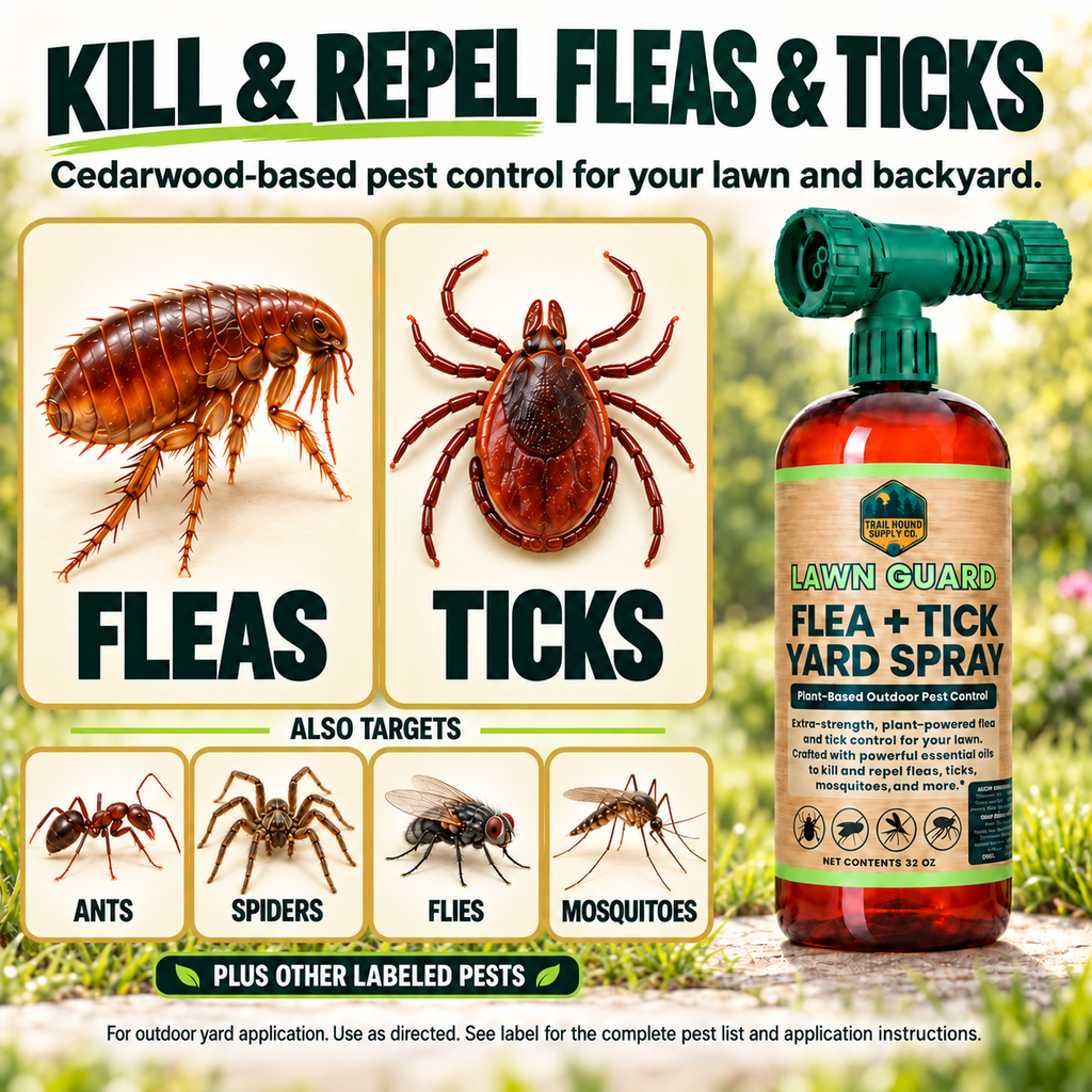 Lawn Guard Flea & Tick Yard Spray - Cedarwood Essential Oil Formula - 32oz