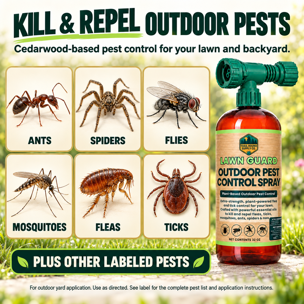 Lawn Guard Outdoor Pest Control Yard Spray - Cedarwood Essential Oil Formula - 32oz