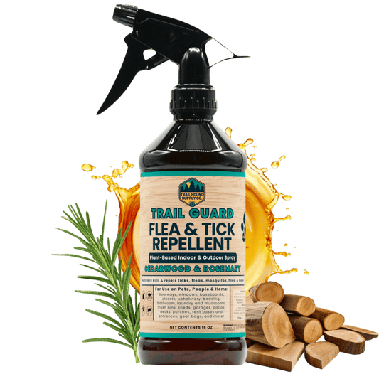 Trail Guard Extra Strength Plant Based Flea, Tick & Insect Spray for Dogs, People, & Home (Cedarwood & Rosemary) - 16oz Bottle